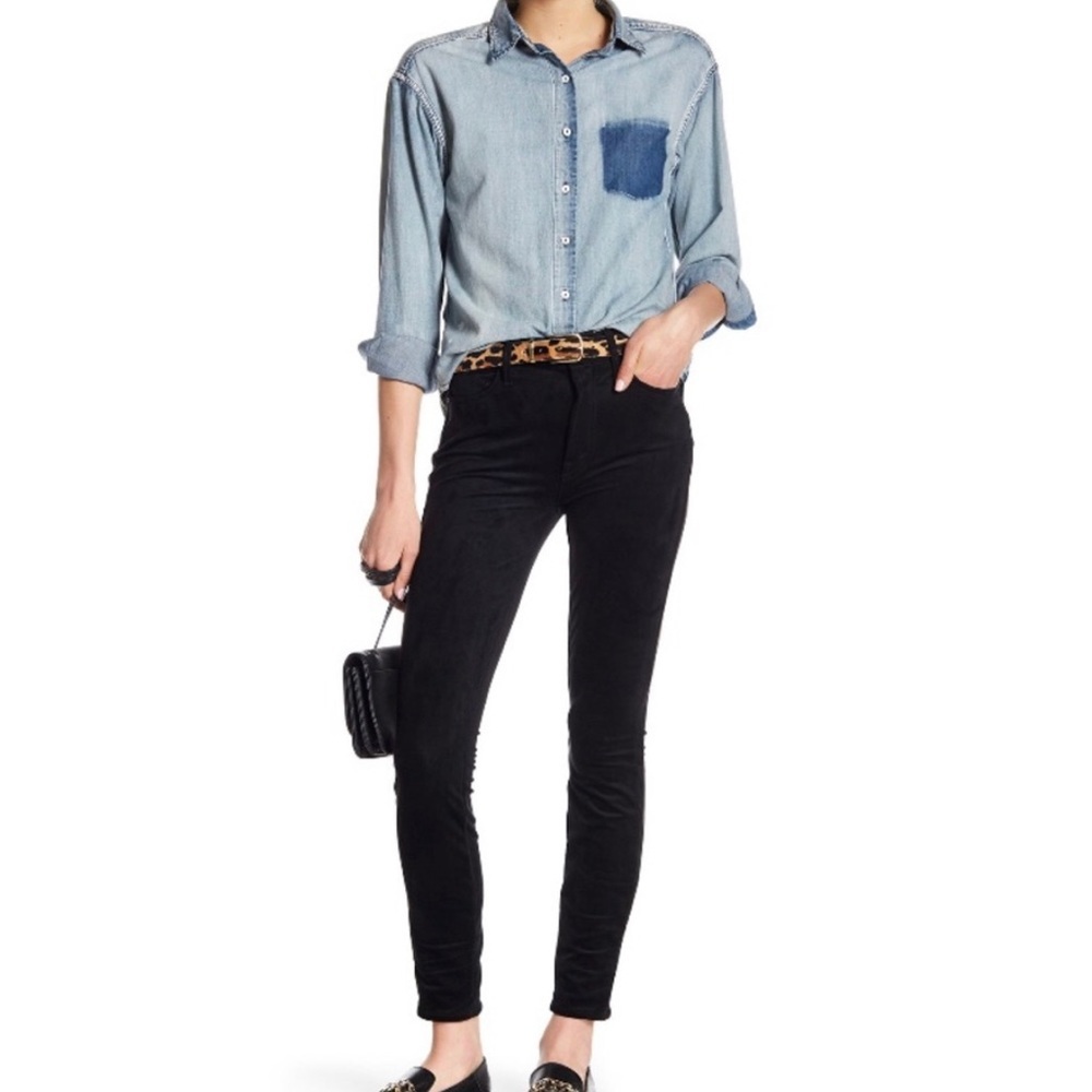 MOTHER High Waisted The Looker Black Jeans in Not Guilty